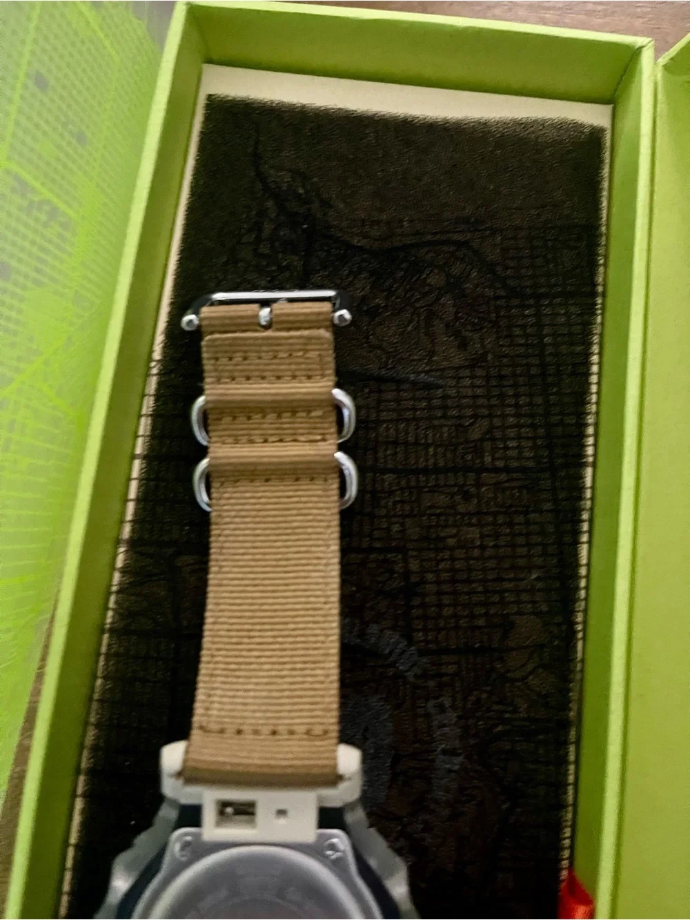 G-Shock Lime Green huf limited edition watch in case